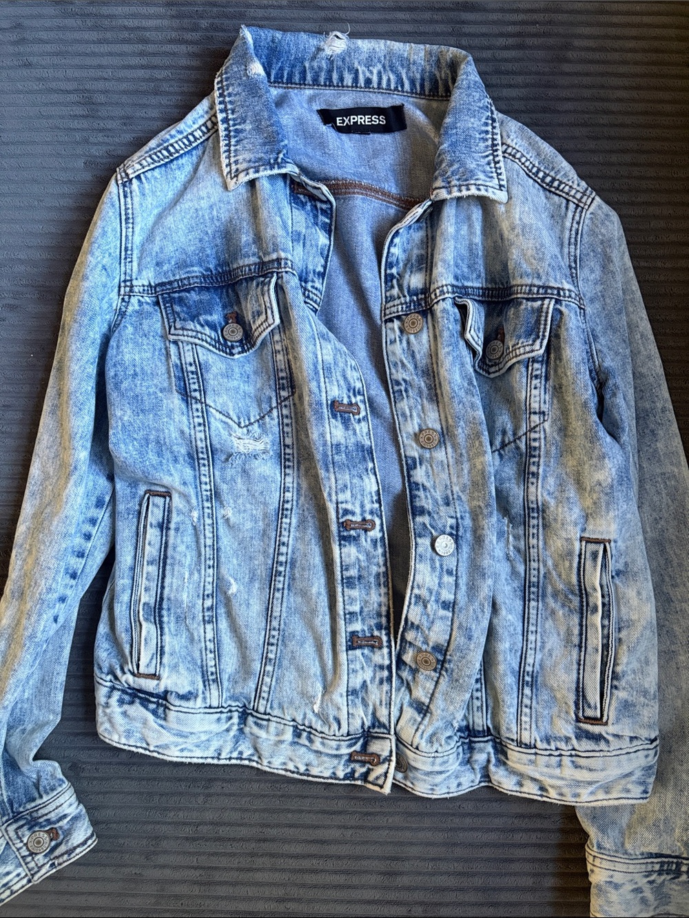 Express Acid Wash Light Blue Denim Jacket